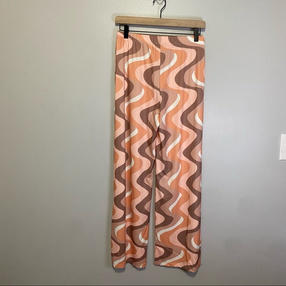 Princess Polly NWT 70s Colorful Swirl Orange Latiana Pants + Top Set Size 8 US - Picture 5 of 11